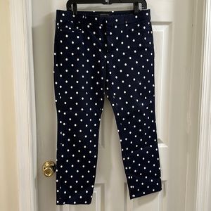 Banana Republic Navy polka dot crop dress pants